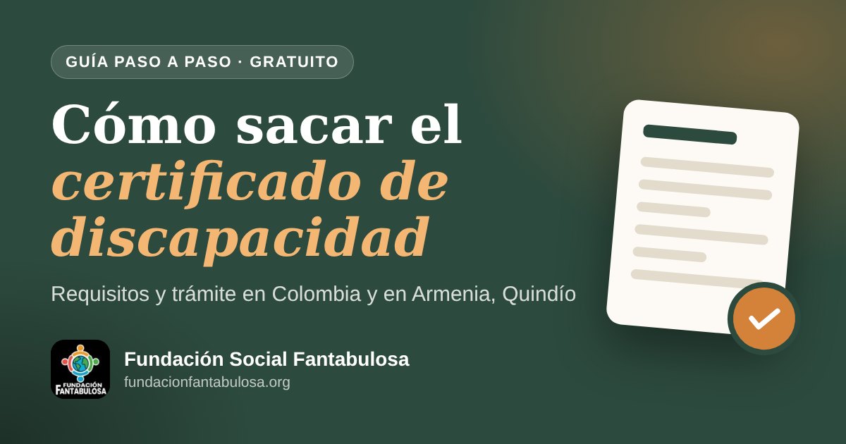 Ilustración de un documento con un sello de aprobado junto al título: Cómo sacar el certificado de discapacidad