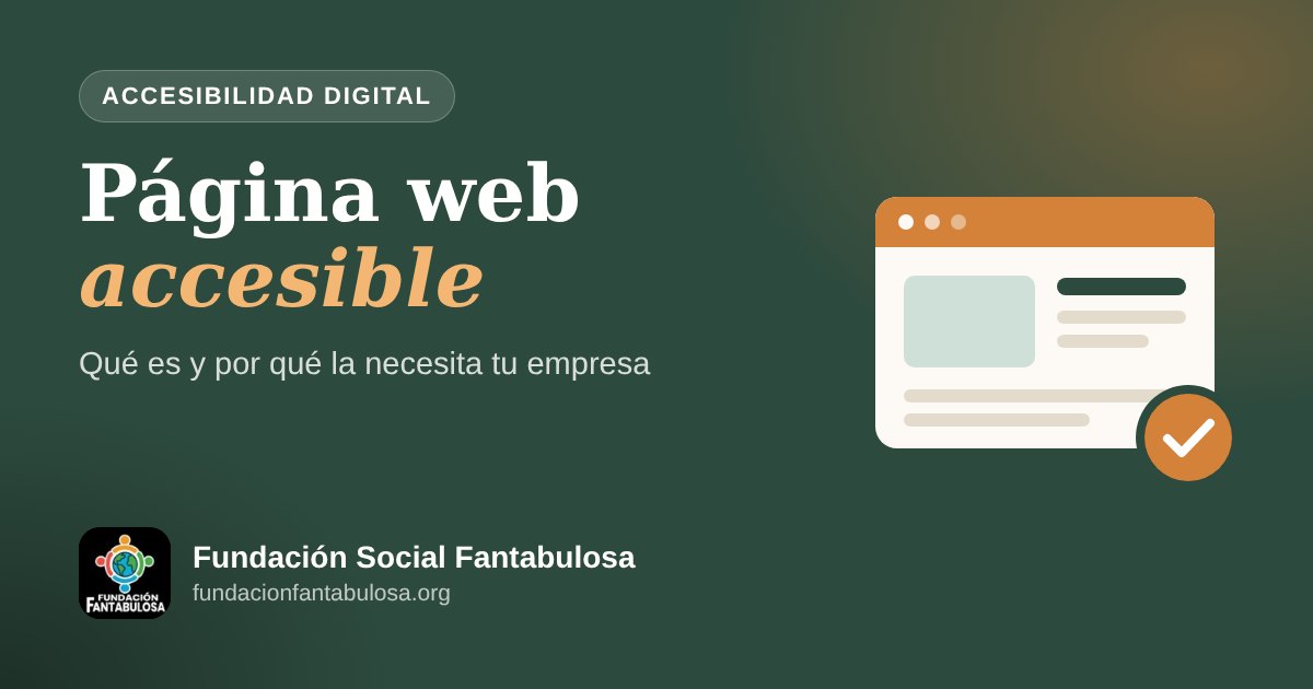 Ilustración de una ventana de navegador con una marca de verificación junto al título: Página web accesible